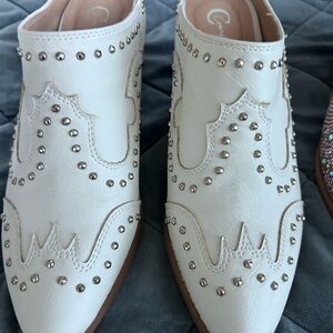 Candie's White Studded Mules